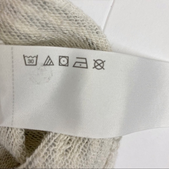 ABERCROMBIE & FITCH Gray Striped Lace-Up Back Sweatshirt Sweater Top Med - Picture 12 of 13